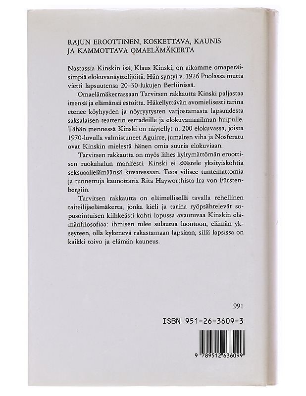 Tarvitsen rakkautta - Kinski, Klaus - Elämäkerrat ja muistelmat - 10105619933 - 1