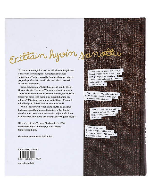 Kummeli / erittäin hyvin sanottu - Tuomas Marjamäki - Elämäkerrat ja muistelmat - 10105620076 - 1