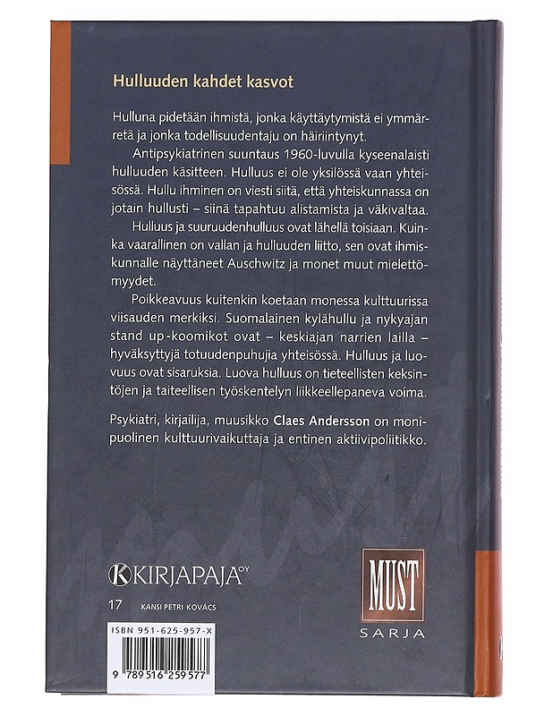 Hulluudestamme ja hulluudestanne - Claes Andersson - Tietokirjat ja oppaat - 10105620330 - 1