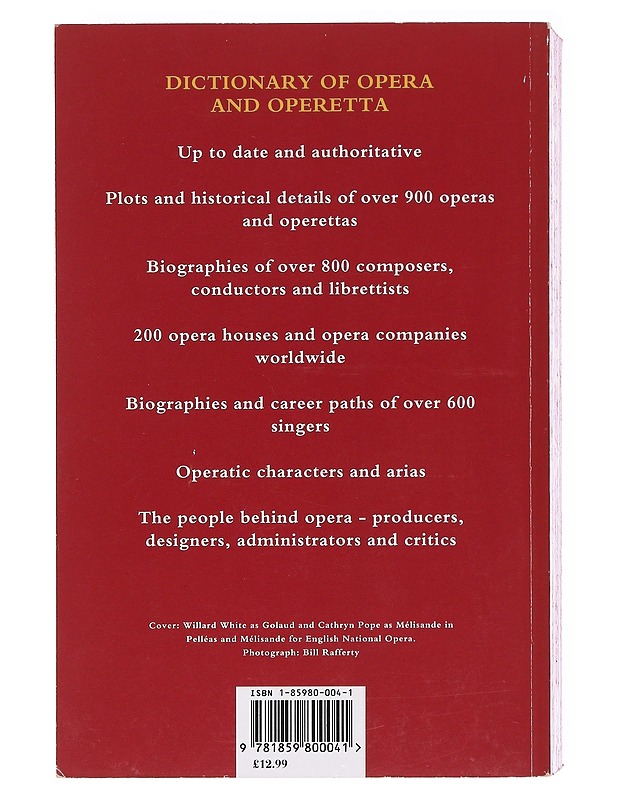 Dictionary of Opera and Operetta - James Anderson - Tietokirjat ja oppaat - 10105620363 - 1