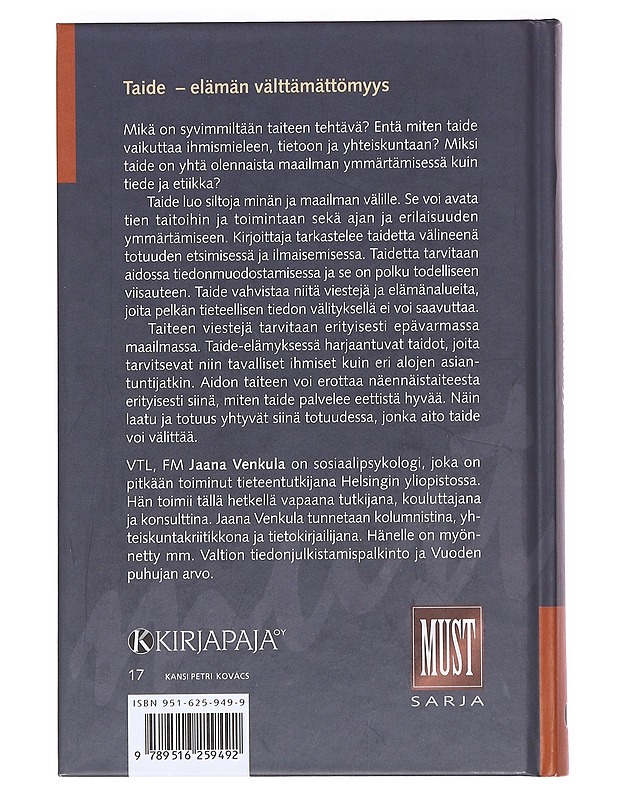 Taiteen välttämättömyydestä - Jaana Venkula - Tietokirjat ja oppaat - 10105620369 - 1