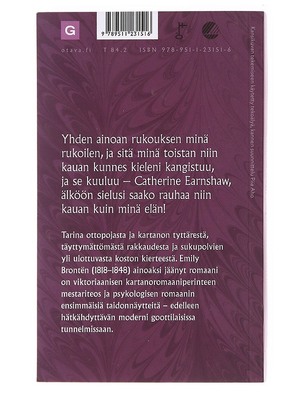 Humiseva harju - Brontë, Emily - Elämäkerrat ja muistelmat - 10105620426 - 1