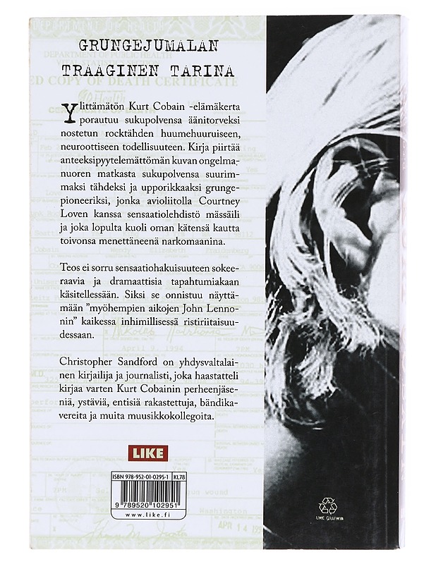 Kurt Cobain - Sandford, Christopher - Elämäkerrat ja muistelmat - 10105620438 - 1