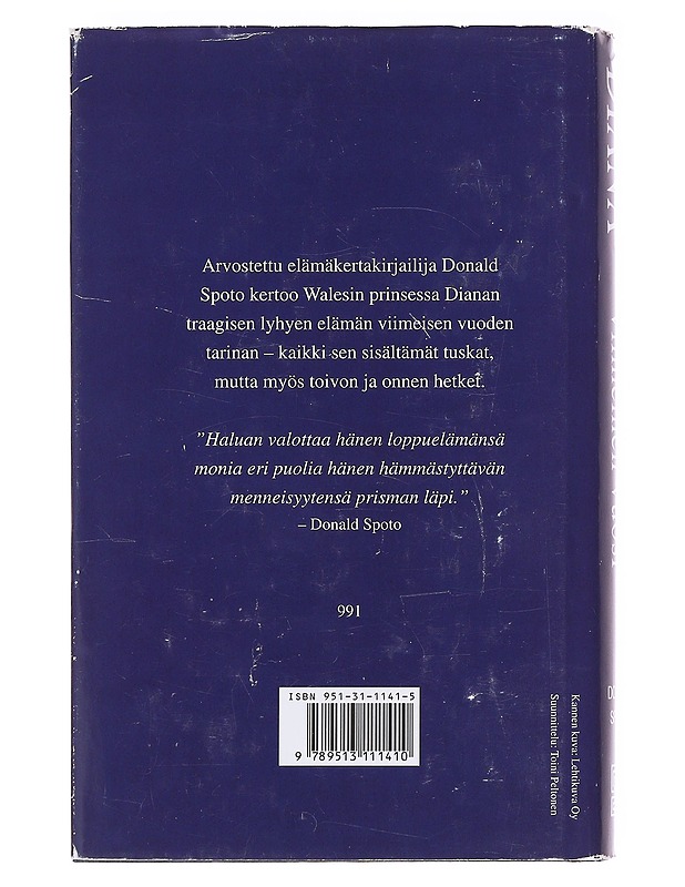 Diana / viimeinen vuosi - Spoto, Donald - Elämäkerrat ja muistelmat - 10105620452 - 1