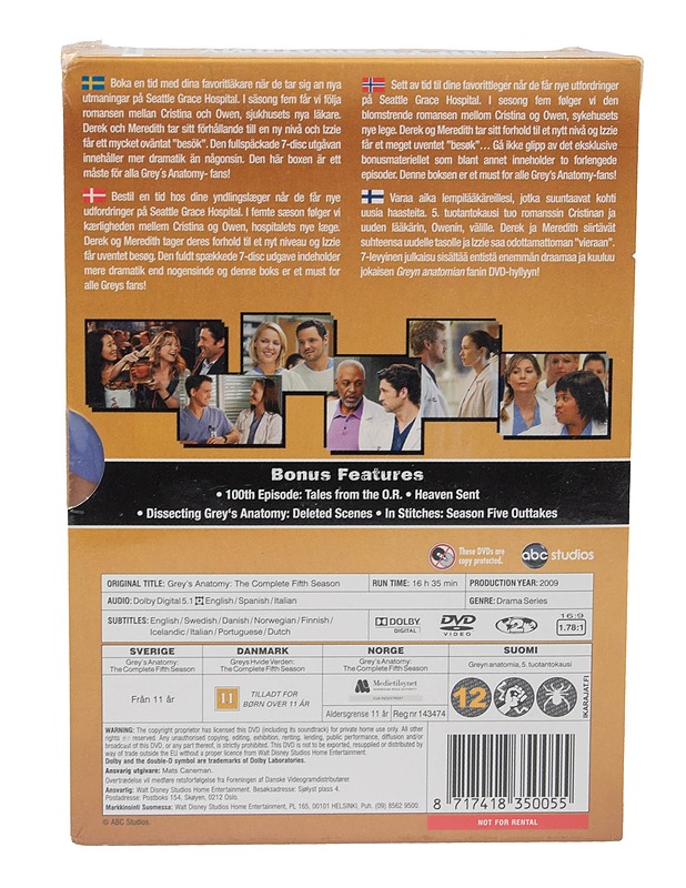 Grey's Anatomy 5. tuotantokausi - DVD - DVD-elokuvat - 10105620846 - 1