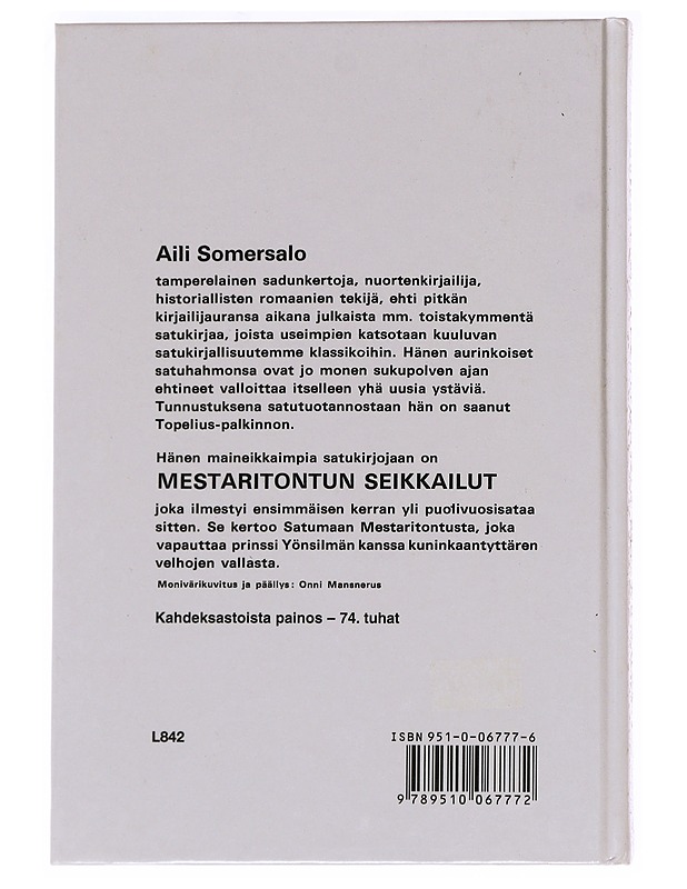 Mestaritontun seikkailut - Somersalo, Aili - Lastenkirjat - 10105620847 - 1