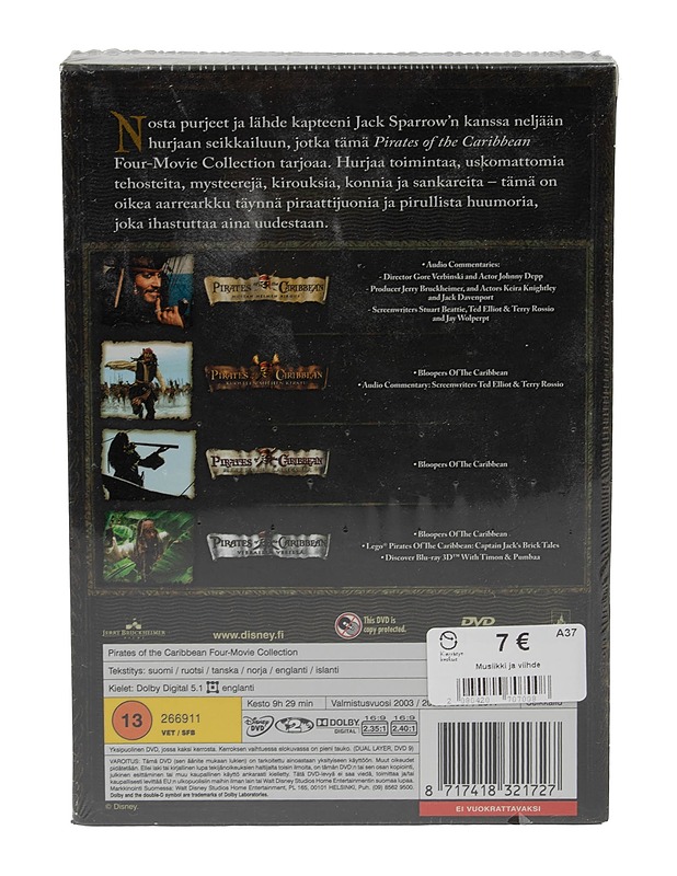 Pirates of the Caribbean Neljän elokuvan kokoelma - DVD - DVD-elokuvat - 10105620934 - 1