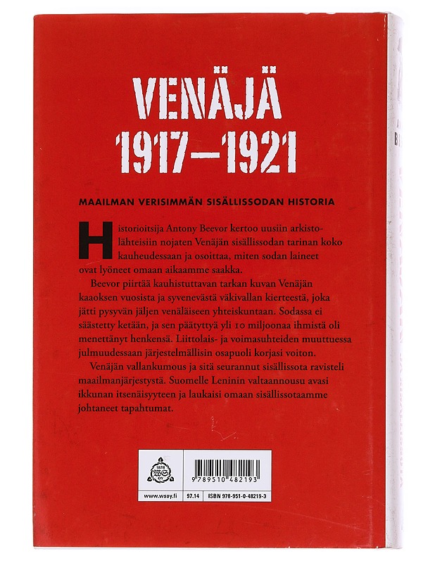 Venäjän vallankumous ja sisällissota - Antony Beevor - Historiakirjat - 10105620958 - 1
