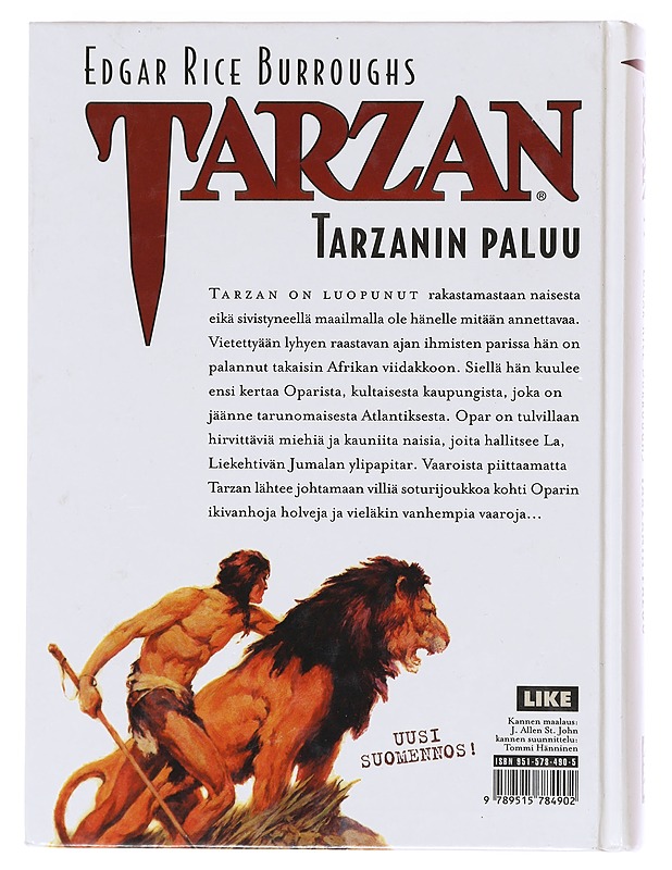 Tarzanin paluu - Burroughs, Edgar Rice - Nuorten kirjat - 10105620967 - 1