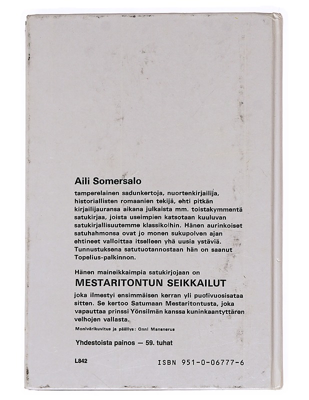 Mestaritontun seikkailut - Somersalo, Aili - Lastenkirjat - 10105621202 - 1