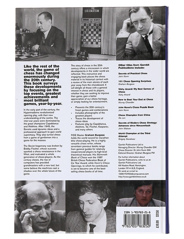 Chess Highlights of the 20th Century: The Best Chess 1900-1999 in Historical Context - Graham Burgess - Tietokirjat ja oppaat - 10105621208 - 1