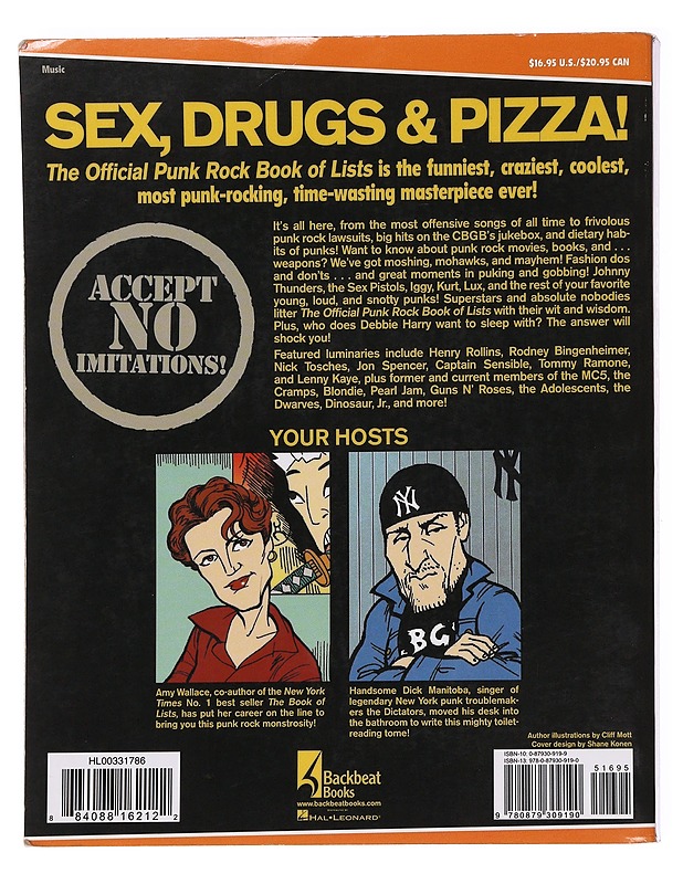 The Official Punk rock Book of Lists - Amy Wallace, Handsome Dick Manitoba  - Musiikki- ja elokuvakirjat - 10105621220 - 1