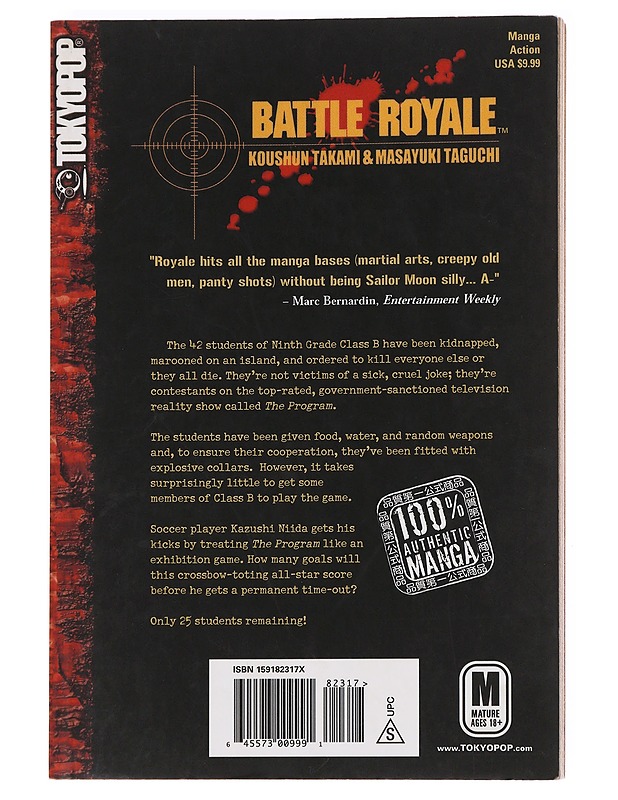 Battle Royale Volume 4 -  Koushun Takami K-18 - Sarjakuvat - 10105621429 - 1