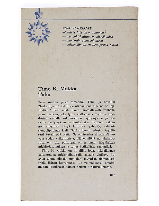 Tabu - Timo K. Mukka - Romaanit ja novellit - 10105621573 - 1