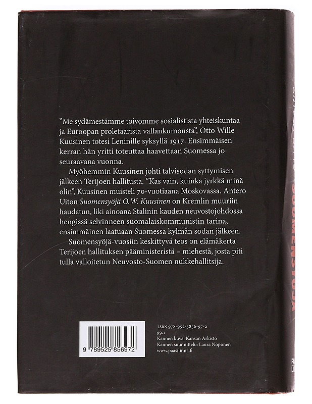 Suomensyöjä Otto Wille Kuusinen - Antero Uitto - Elämäkerrat ja muistelmat - 10105621584 - 1
