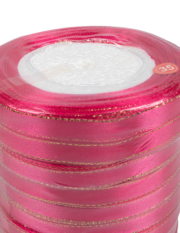 Satiininauha kultareunuksella, Fuksia , 10 rullaa - Ompelu - 10105622000 - 1