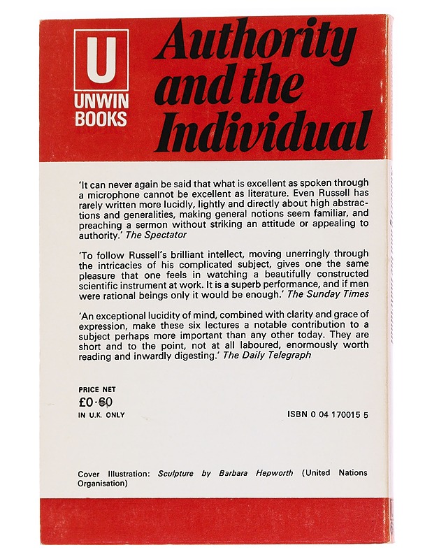 Authority and the Individual - Bertrand Russell - Tietokirjat ja oppaat - 10105622051 - 1