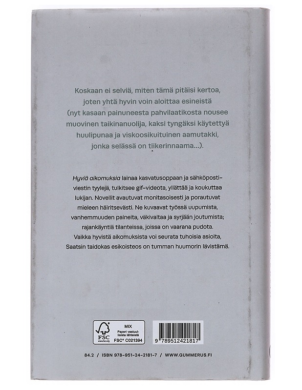Hyviä aikomuksia - Riko Saatsi - Romaanit ja novellit - 10105622087 - 1