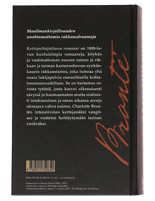 Kotiopettajattaren romaani - Brontë, Charlotte - Romaanit ja novellit - 10105622100 - 1