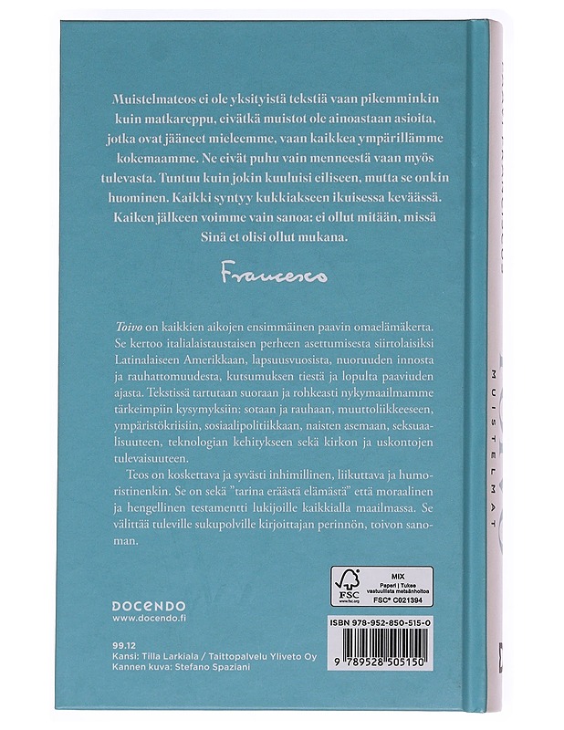 Toivo, muistelmat - Franciscus, paavi - Elämäkerrat ja muistelmat - 10105622106 - 1