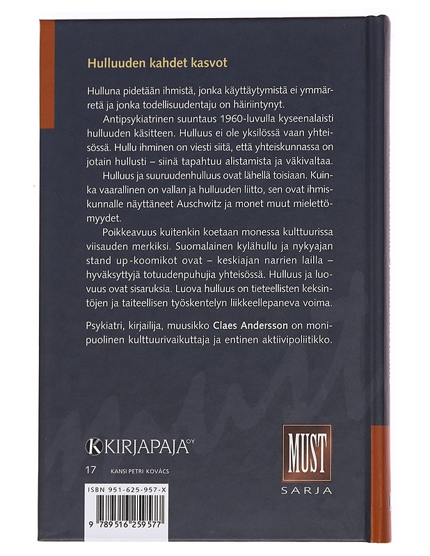 Hulluudestamme ja hulluudestanne - Claes Andersson - Kirja lahjaksi - 10105622123 - 1