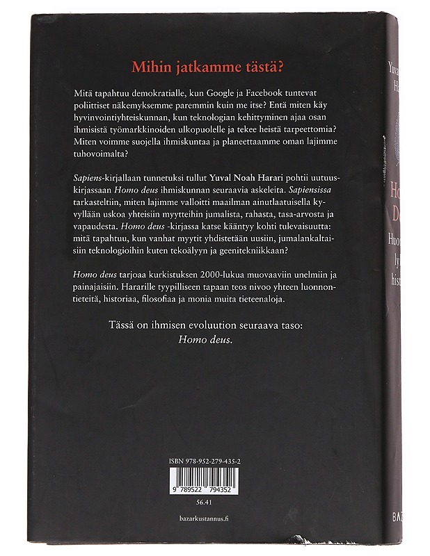 Homo Deus : huomisen lyhyt historia - Harari, Yuval Noah - Tietokirjat ja oppaat - 10105622158 - 1
