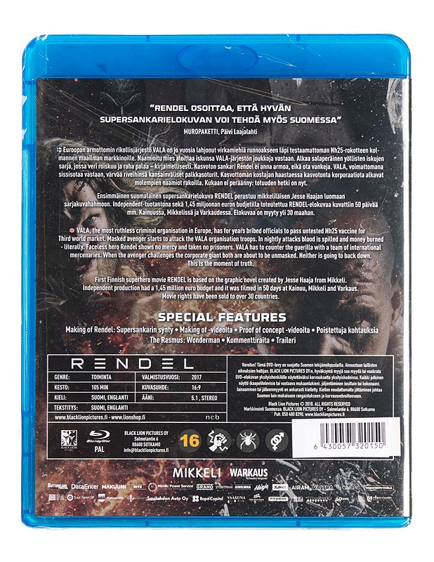Rendel - Blu-ray - Blu-ray-levyt - 10105622259 - 1