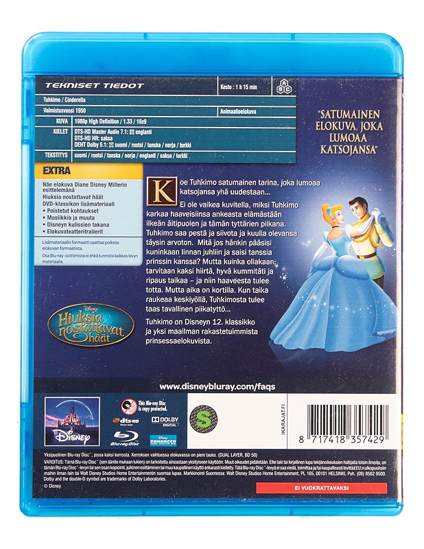 Disney : Tuhkimo Juhlajulkaisu - Blu-ray - Blu-ray-levyt - 10105622351 - 1