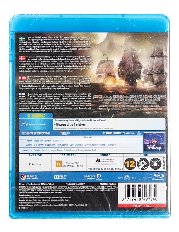Disney : Pirates of the Caribbean: At World's End - Blu-ray - Blu-ray-levyt - 10105622461 - 1