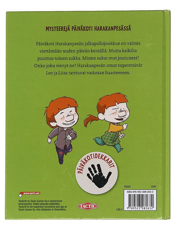 Kadonneiden sukkien arvoitus / mysteerejä päiväkoti Harakanpesässä - Mæhle, Lars - Lastenkirjat - 10105622721 - 1