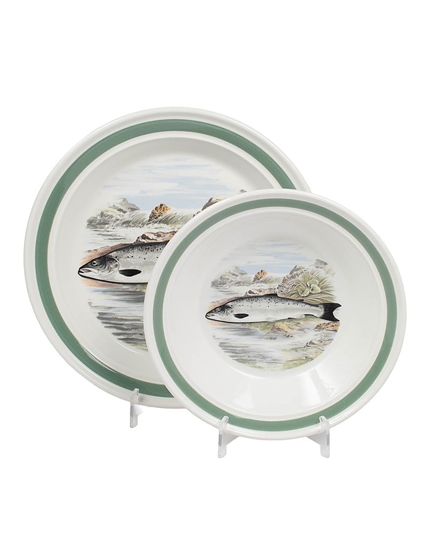 PORTMEIRION The Compleat Angler British Fishes Salmon -lautassetti, 2 kpl - Lautaset ja kulhot - 10105622796 - 1