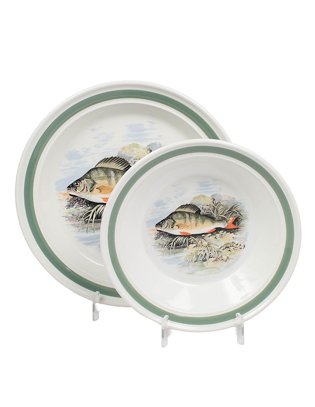 PORTMEIRION The Compleat Angler British Fishes Perch -lautassetti, 2 kpl - Lautaset ja kulhot - 10105622803 - 1