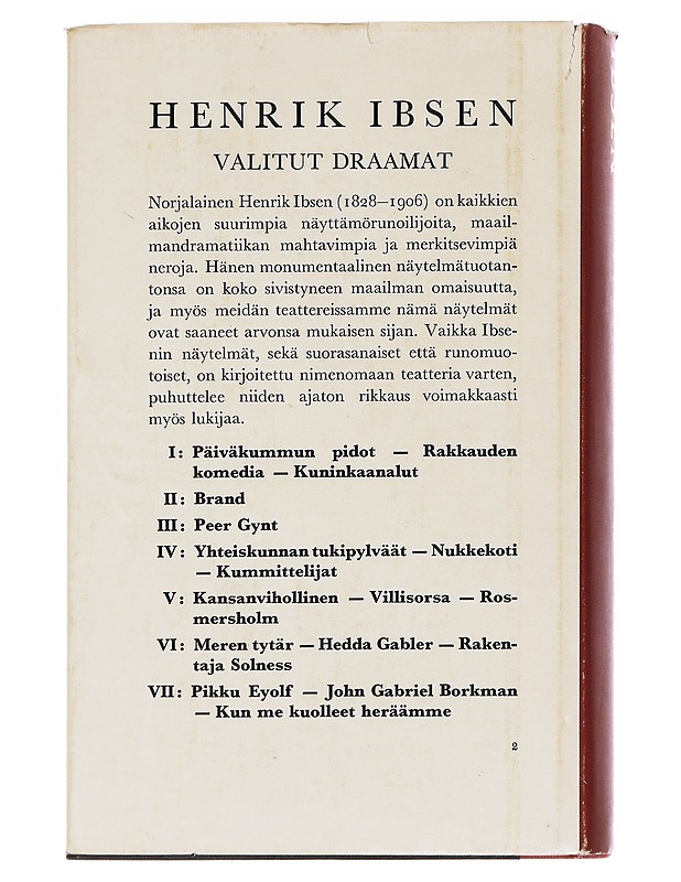 Valitut draamat 1-7 - Henrik Ibsen  - Runot ja näytelmät - 10105622823 - 2
