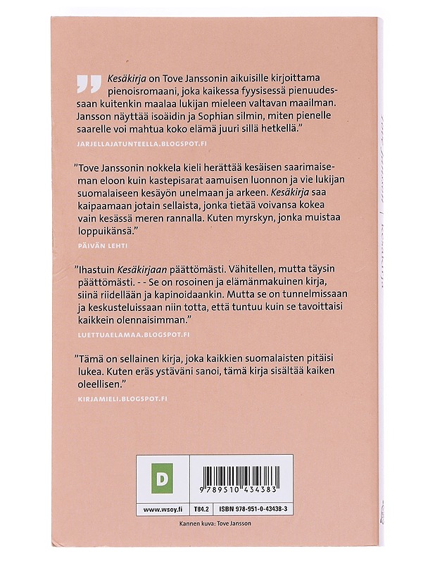 Kesäkirja - Jansson, Tove - Romaanit ja novellit - 10105622884 - 1