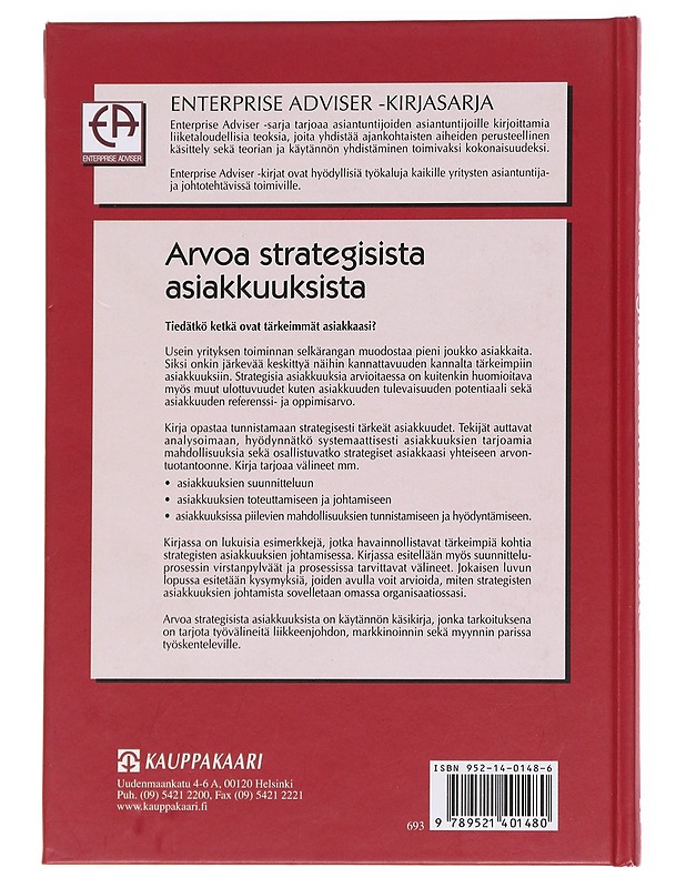Arvoa strategisista asiakkuuksista - Storbacka, Kaj - Tietokirjat ja oppaat - 10105623137 - 1