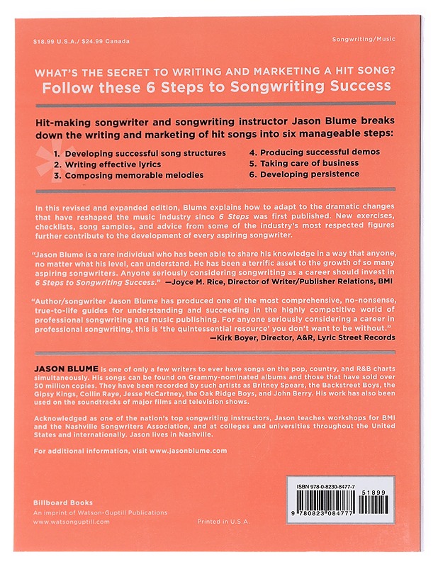 6 steps to songwriting success : the comprehensive guide to writing and marketing hit songs - Jason Blume - Tietokirjat ja oppaat - 10105623214 - 1