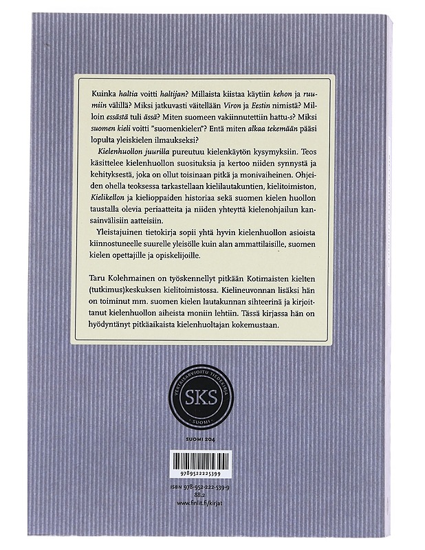Kielenhuollon juurilla - Taru Kolehmainen - Historiakirjat - 10105623209 - 1