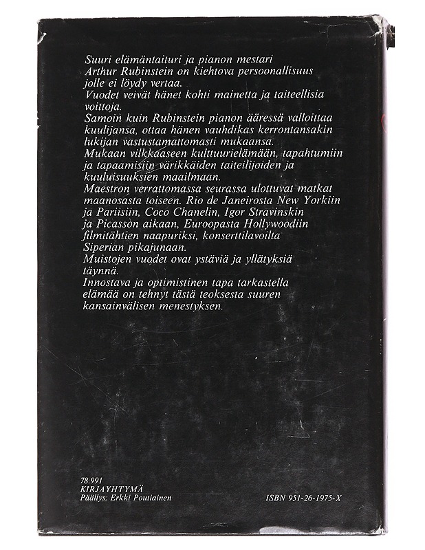 Vuosia, elämää - Rubinstein, Artur - Elämäkerrat ja muistelmat - 10105623308 - 1