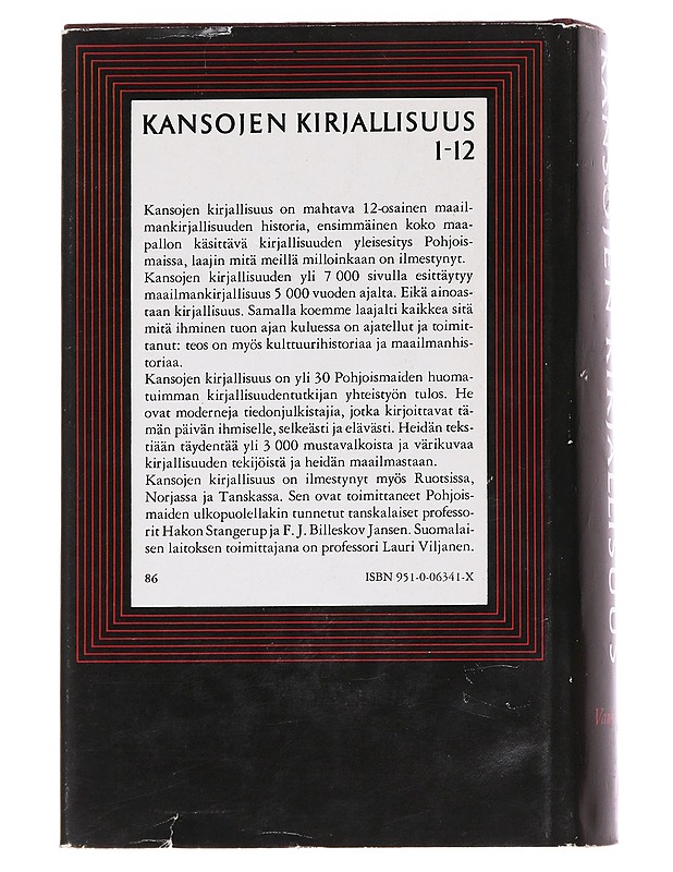 Kansojen kirjallisuus - Billeskov Jansen, F. J - Romaanit ja novellit - 10105623320 - 2