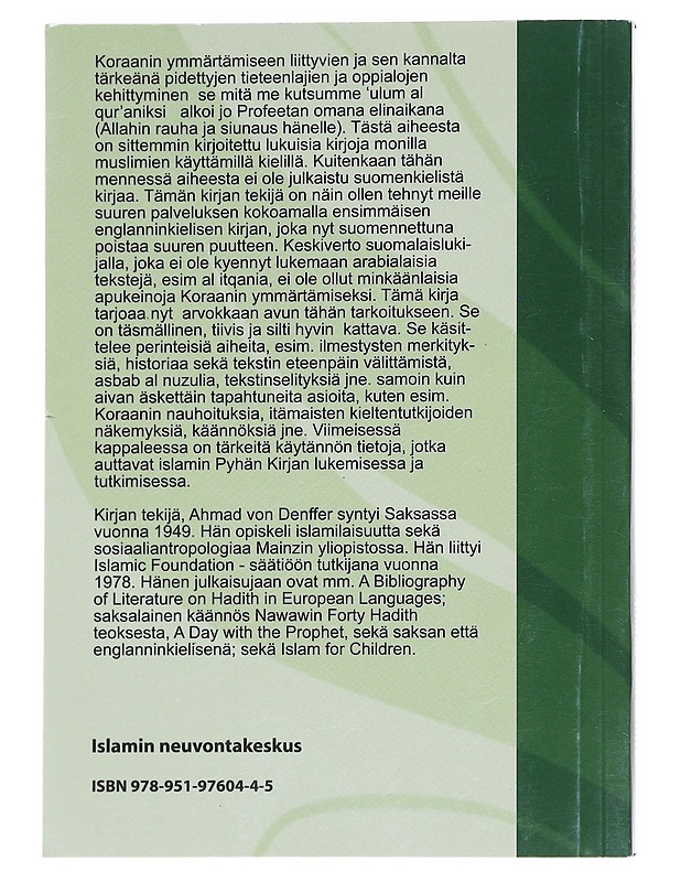 Koraanioppi : 'Ulum al-qur'an - Ahmad von Denffer - Tietokirjat ja oppaat - 10105623369 - 1