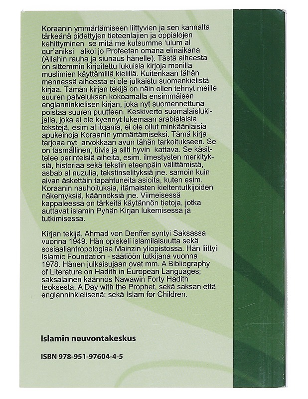Koraanioppi : 'Ulum al-qur'an - Ahmad von Denffer - Tietokirjat ja oppaat - 10105623374 - 1