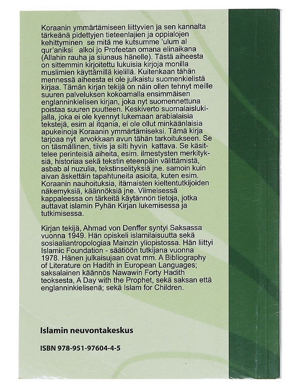 Koraanioppi : 'Ulum al-qur'an - Ahmad von Denffer - Tietokirjat ja oppaat - 10105623383 - 1