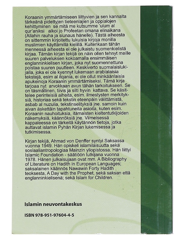 Koraanioppi : 'Ulum al-qur'an - Ahmad von Denffer - Tietokirjat ja oppaat - 10105623408 - 1
