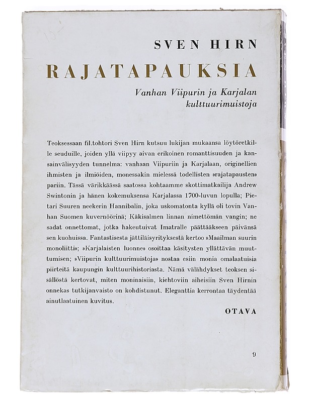 Rajatapauksia - Sven Hirn - Historiakirjat - 10105623558 - 1
