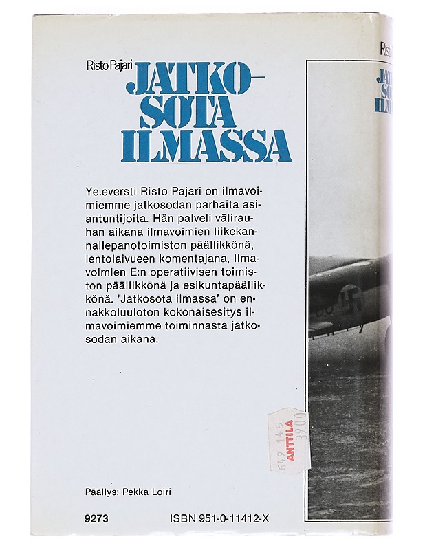 Jatkosota ilmassa - Risto Pajari - Historiakirjat - 10105623578 - 1