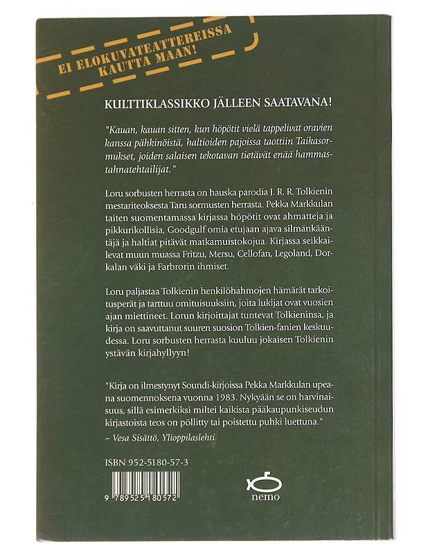Loru sorbusten herrasta / parodia professori J.R.R. Tolkienin trilogiasta Taru sormusten herrasta - Beard, Henry N. - Fantasia- ja scifi - 10105623884 - 1