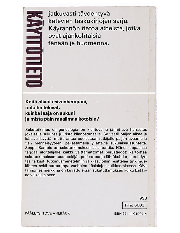 Sukututkimuksen opas - Seppo Sampio - Tietokirjat ja oppaat - 10105623945 - 1