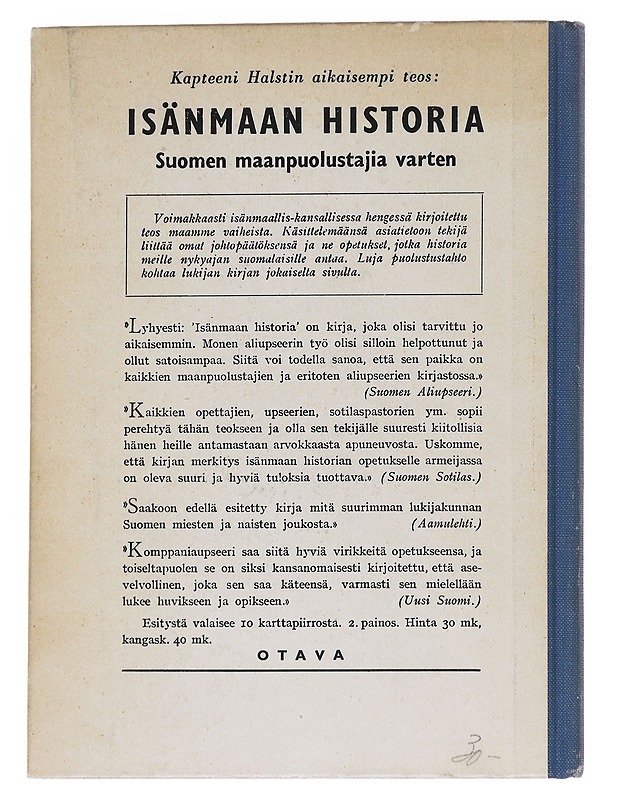 Suomen puolustaminen - Wolf H. Halsti - Historiakirjat - 10105623948 - 1
