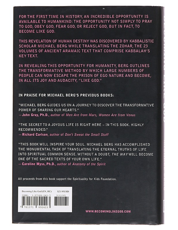 Becoming Like God - Rabbi Michael Berg - Romaanit ja novellit - 10105624066 - 1
