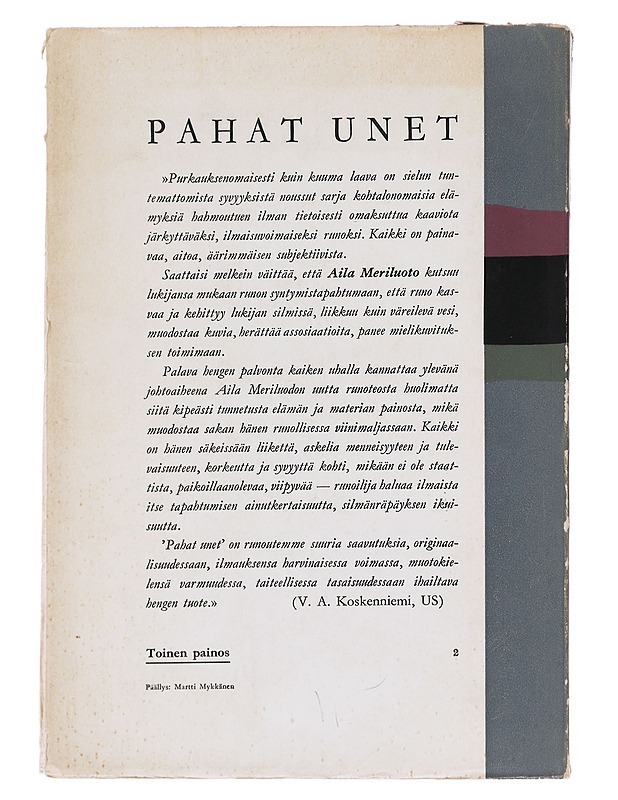 Pahat unet - Meriluoto , Aila - Runot ja näytelmät - 10105624176 - 1